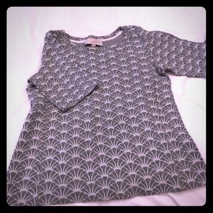 LOFT grey deco elbow length knit top
